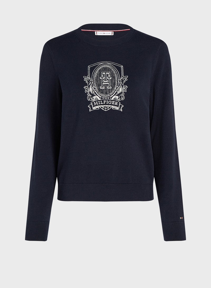 Crew Neck Logo Sweater