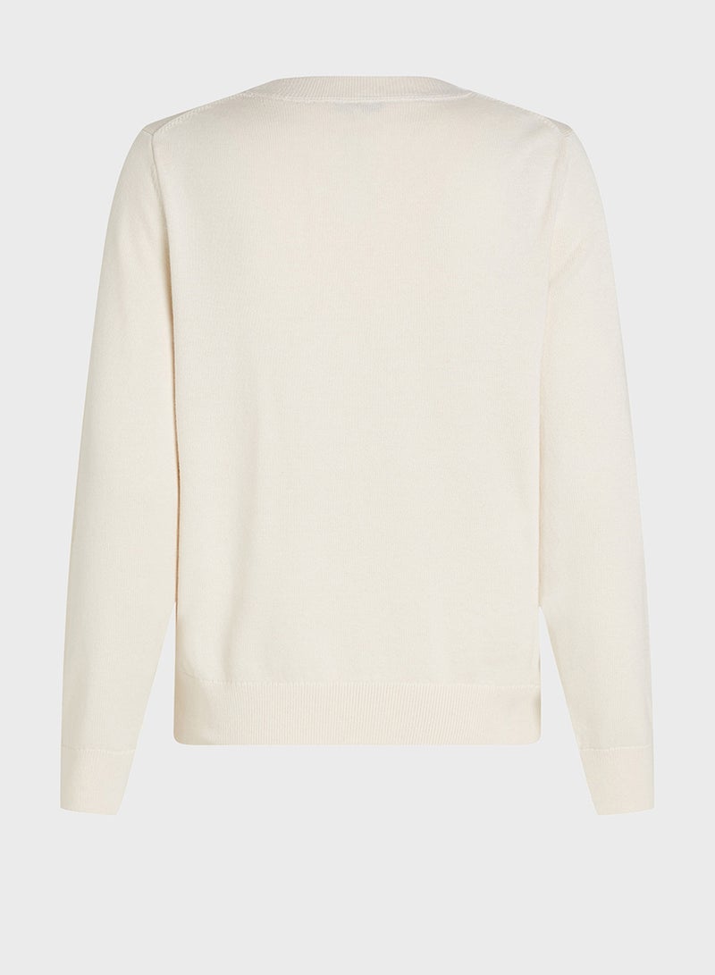 Crew Neck Graphic Sweater