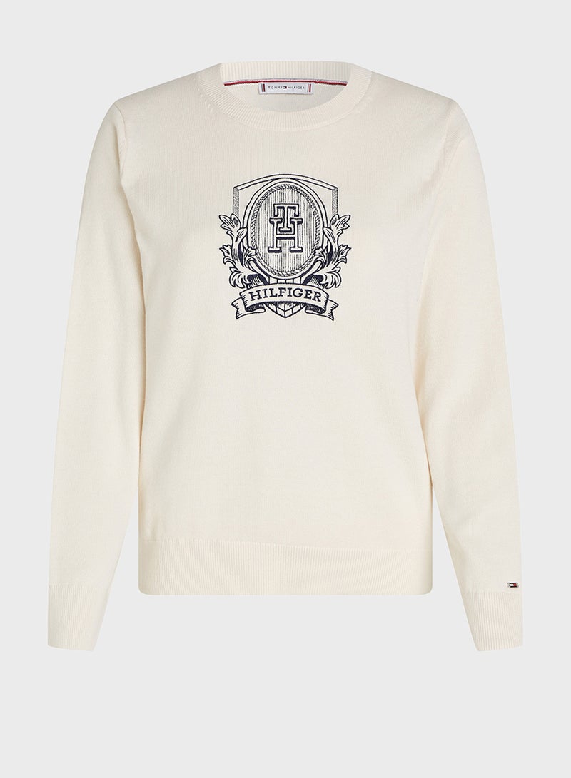 Crew Neck Graphic Sweater