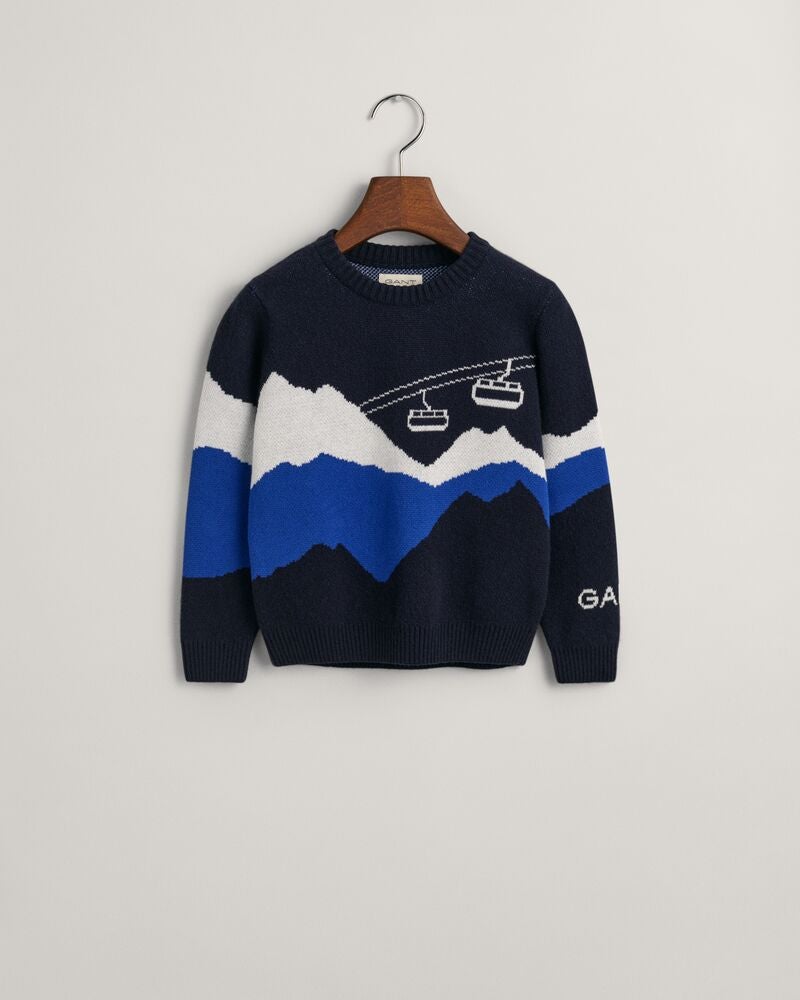 Gant Kids Alpine Jacquard Crew Neck Sweater