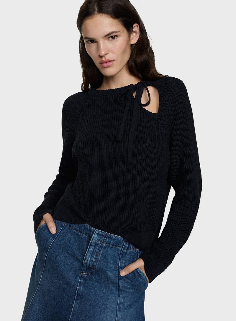 Cut-Out Knitted Sweater