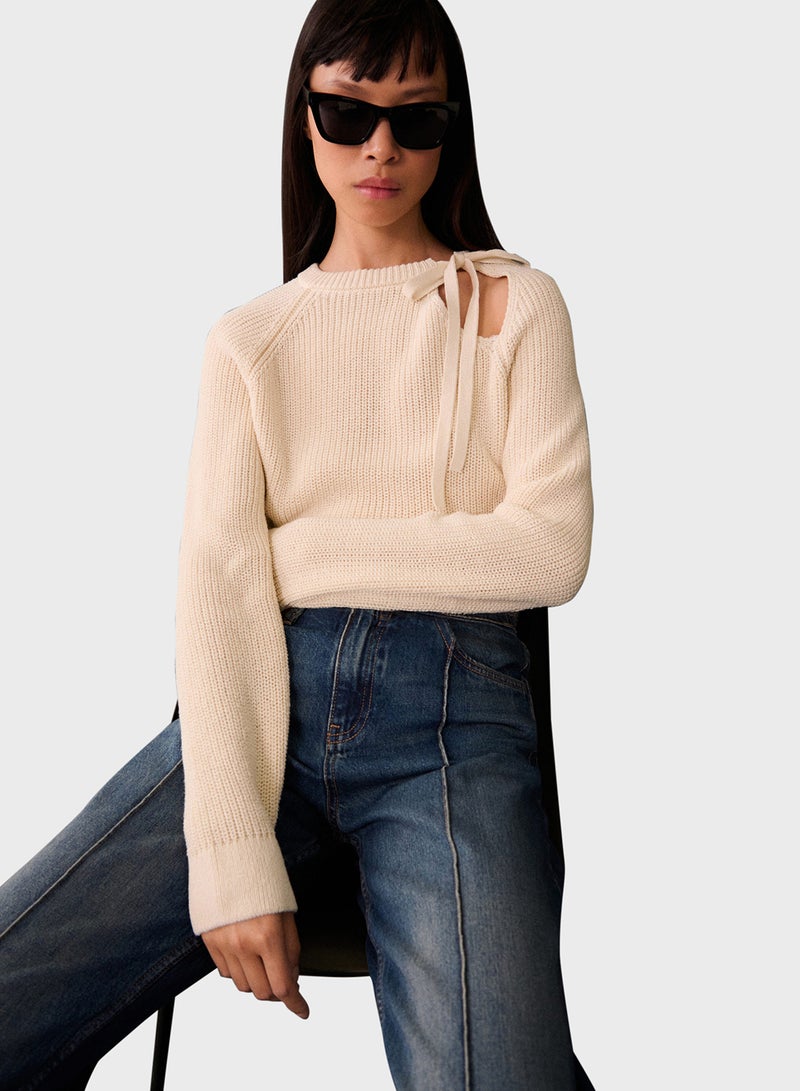 Cut-Out Knitted Sweater