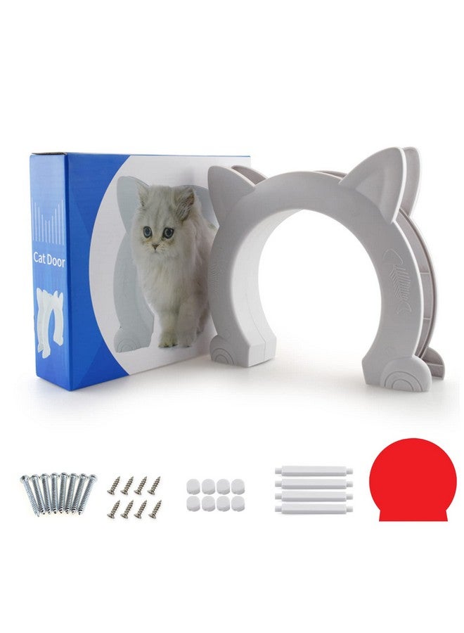 Large Cat Door Interior Door, Xl Indoor Cat Door, Pet Doors For Cats, Kitties And Small Dogs (White)