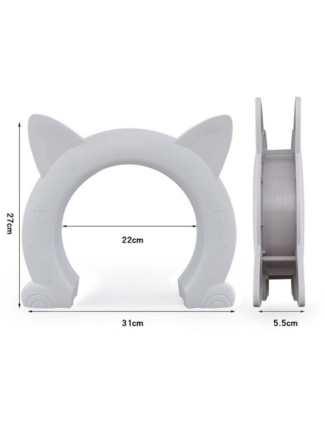 Large Cat Door Interior Door, Xl Indoor Cat Door, Pet Doors For Cats, Kitties And Small Dogs (White)