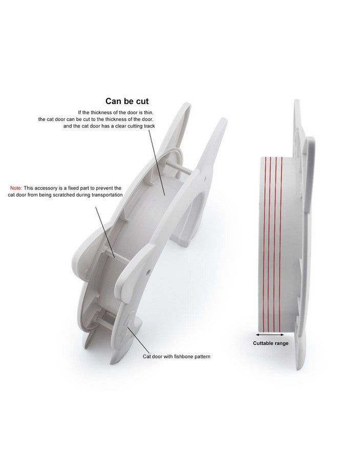 Large Cat Door Interior Door, Xl Indoor Cat Door, Pet Doors For Cats, Kitties And Small Dogs (White)