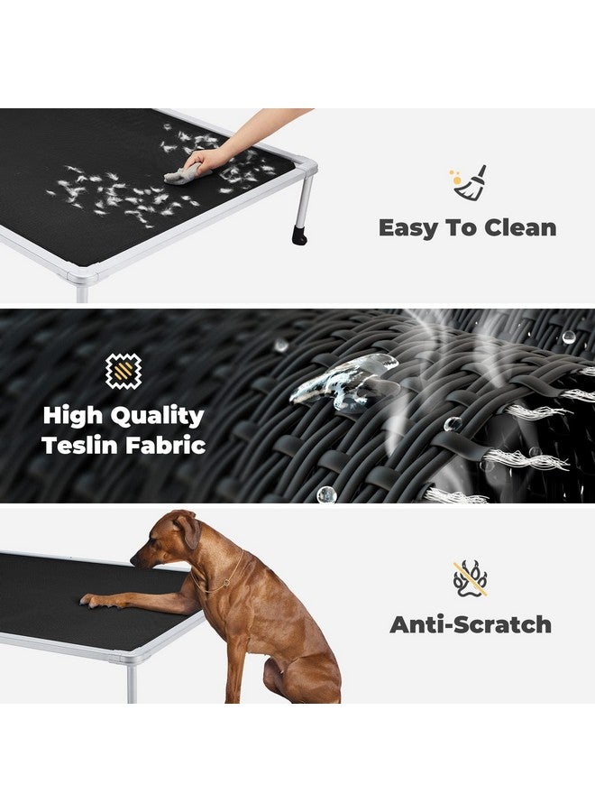 Cooling Outdoor Elevated Dog Bed  Chewproof Raised Dog Cots Bed For Large Dogs, Washable Pet Platform With NonSlip Feet For Indoor And Outdoor, XLarge, Black