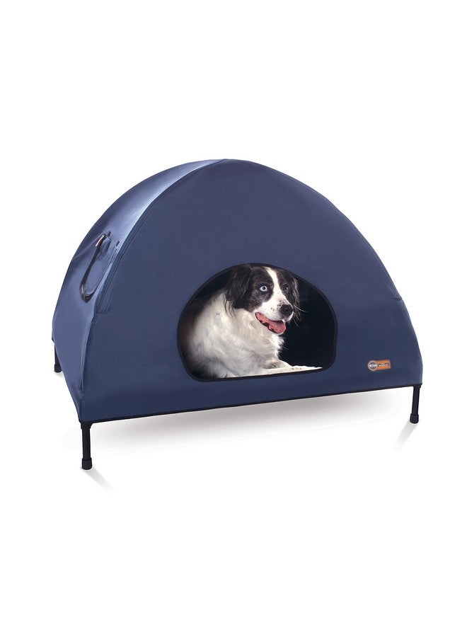 Original Pet Cot Tent, Portable Dog House, Dog Shade & Weather Shelter, Elevated Cot Dog Bed, Navy Blue, Large 30 X 42 X 32 Inches