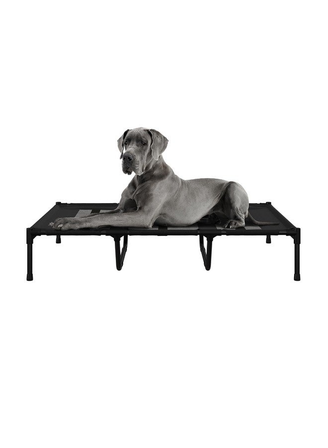 Elevated Dog Bed  48X36Inch Portable Pet Bed With NonSlip Feet  Indoor/Outdoor Dog Cot Or Puppy Bed For Pets Up To 110Lbs (Black)