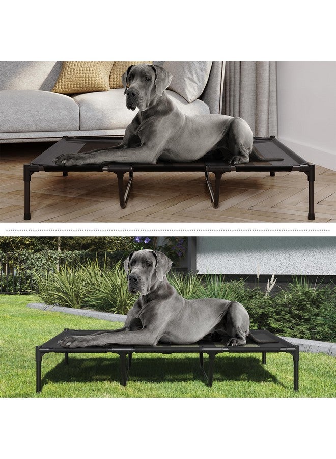 Elevated Dog Bed  48X36Inch Portable Pet Bed With NonSlip Feet  Indoor/Outdoor Dog Cot Or Puppy Bed For Pets Up To 110Lbs (Black)