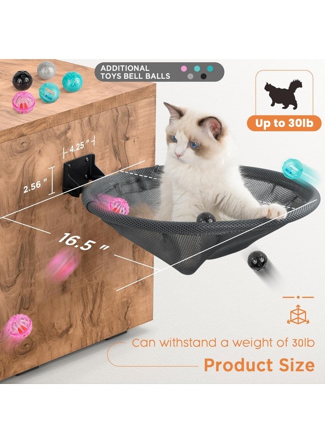 Cat Hammock Wall Mounted, Foldable & Stable Cat Beds Breathable Cat Wall Shelves For Sleeping, Playing, Climbing, And Lounging  Maximum Hold Up To 30Lb (Gray)