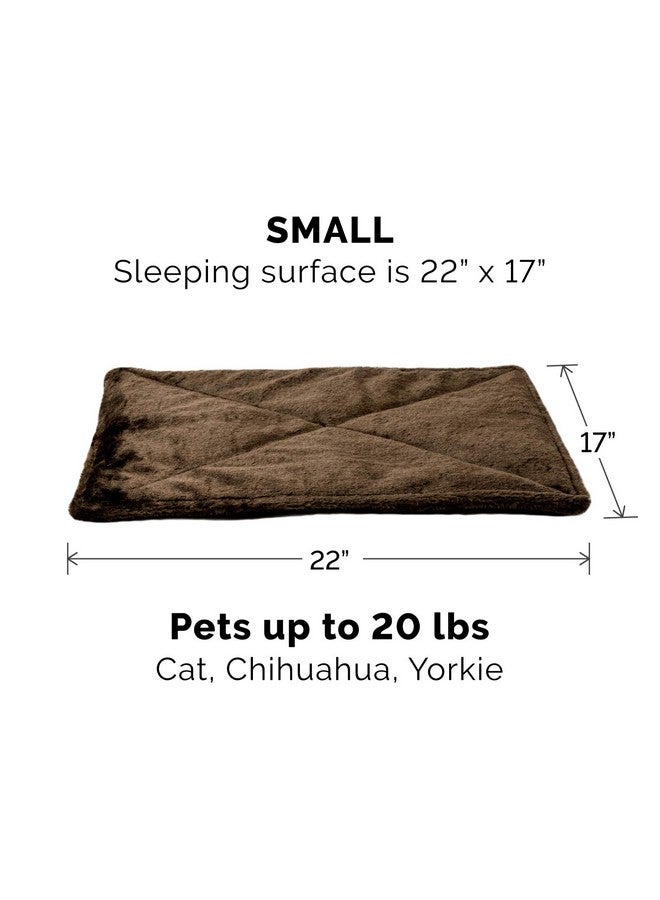 Thermanap SelfWarming Cat Bed For Indoor Cats & Small Dogs, Washable & Reflects Body Heat  Quilted Faux Fur Reflective Bed Mat  Espresso, Small