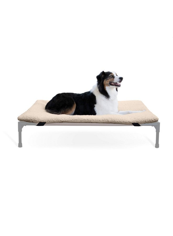 Original Dog Cot Microfleece Pad For Outdoor Raised Dog Bed, Portable Dog Cot Pad, Washable Dog Bed (Cot Sold Separately)  Tan Fleece Large 42.0