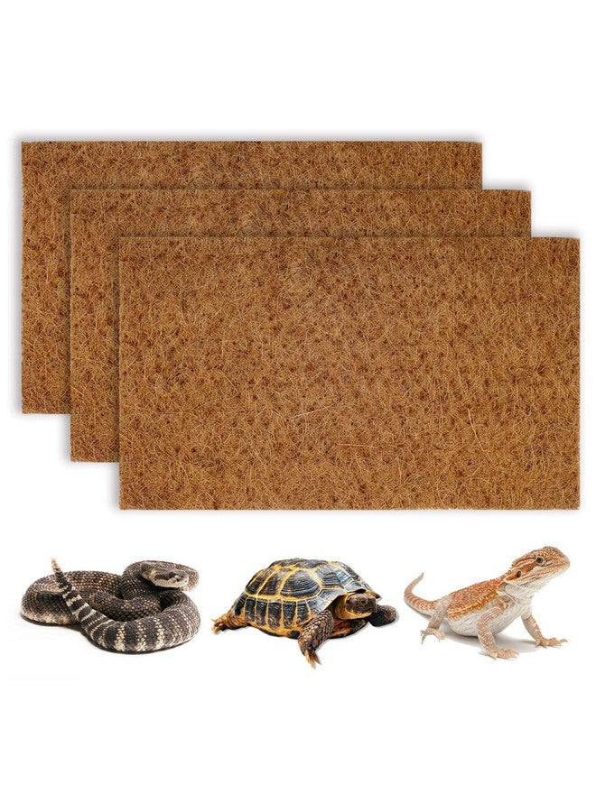 Reptile Carpet Natural Coconut Fiber Tortoise Lizard Mat,3 Pack Pet Terrarium Liner For Lizard Snakes Chamelon Geckos Turtle Bedding Mat Reptile Supplies