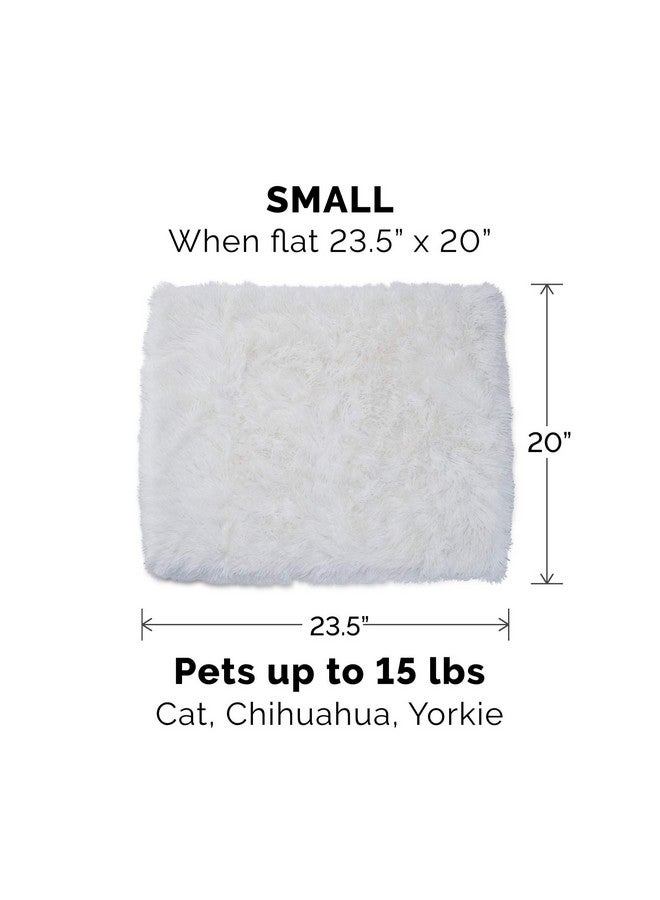 SelfWarming Cat Bed For Indoor Cats, 4BedsIn1 & Washable  Plush Long Faux Fur Convertible Cuddler  Spruce, Small