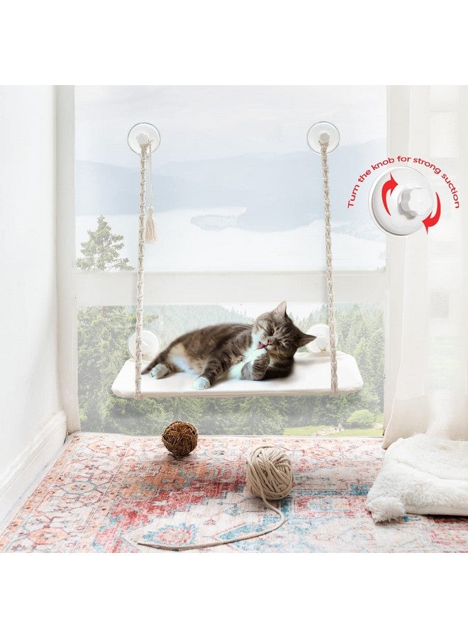 Cat Window Perch Macrame Boho Cat Hammock Wall Mounted Cat Bed For Indoor Cat, Pet Resting Seat Safety Space Saving Cat Shelves With Screw Suction Cups