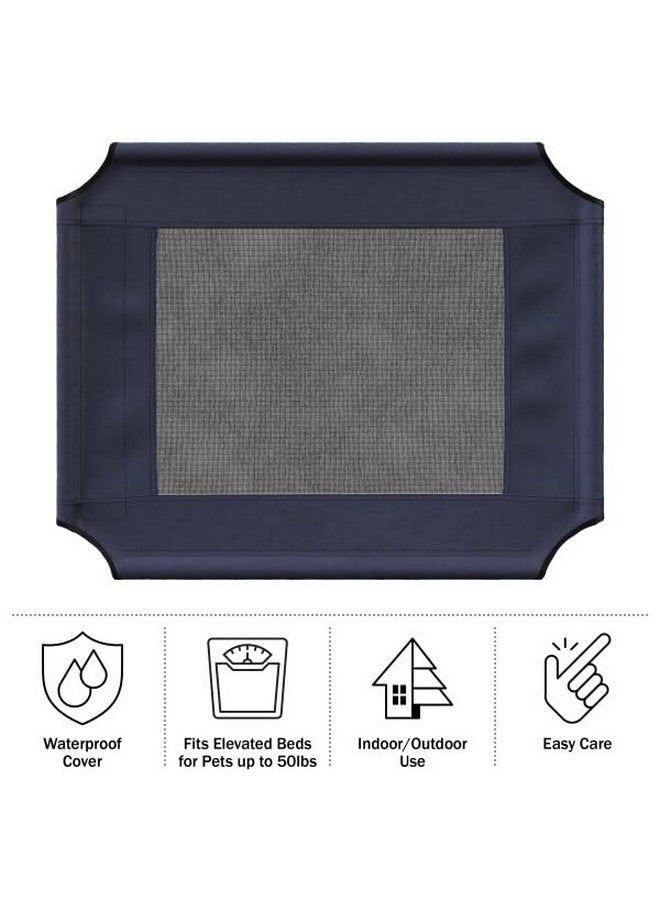 Elevated Dog Bed Cover  30X24Inch Replacement Pet Bed Cover With Mesh Panel  For Indoor/Outdoor Use  Dog Cot Not Included (Blue)