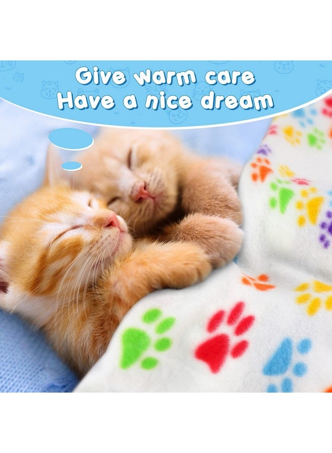 20 Pcs Puppy Blanket Pet Blanket Soft Fleece Dog Blankets Doggie Blanket Warm Felt Throw Blanket Sleep Mat Bed Covers Small Blankets For Puppy Pet Dogs Cat, 20 Styles (Paw,23.6 X 27.6 Inch)