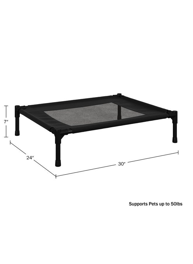 Elevated Dog Bed  30X24Inch Portable Pet Bed With NonSlip Feet  Indoor/Outdoor Dog Cot Or Puppy Bed For Pets Up To 50Lbs By Petmaker (Black)