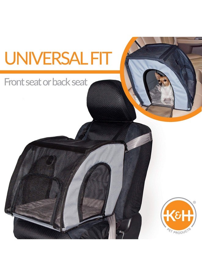 Travel Safety Carrier For Pets, Dog Crate For Car Travel, Dog SoftSided Carrier For Medium Dogs, Portable Car Seat Kennel, Gray/Black Medium 24 X 19 X 17 Inches