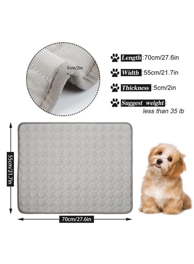 Pet Cooling Mat For Dog Puppy Cat Washable Cooling Pad, Reusable Ice Silk Dog Self Cooling Mat, Pet Sleeping Pad Blanket For Pet Beds Kennels Couches Sofa Floors Car Seats, Large, Grey