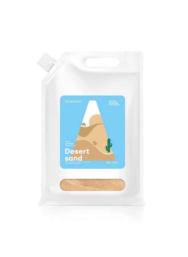 Hamster Bath Sand With Pour Spout And Handle, 6.6Lb Desert Bath Sand | NoDust Potty Litter CalciumFree Sand For Hamster Chinchillas Gerbil Mice Degu Or Other Small Pets (Fine Sand)