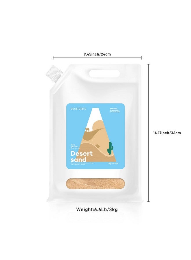 Hamster Bath Sand With Pour Spout And Handle, 6.6Lb Desert Bath Sand | NoDust Potty Litter CalciumFree Sand For Hamster Chinchillas Gerbil Mice Degu Or Other Small Pets (Fine Sand)
