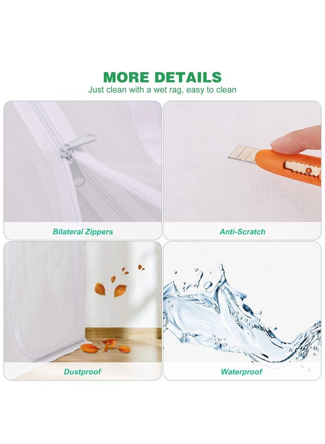 Reinforced Cat Screen Door, 35.5X82” Heavy Duty Pets Proof Screen Door With Bilateral Zipper, Prevent Dogs Cats Running Out From Home, Bedroom, Living Room, Kitchen Patio Doo