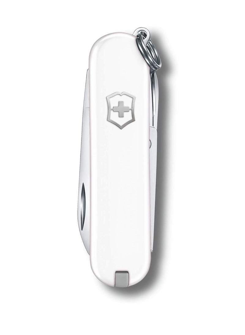 Swiss Army Knife - Fresh. Stylish. Colorful Swiss Classics - 7 Function, Multi-utility Tool With a Pair of Scissors - Falling Snow, 58 Mm, White