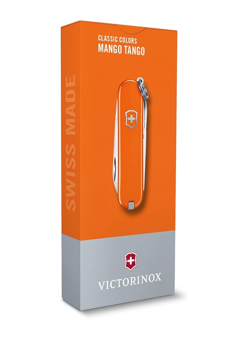 Swiss Army Knife - Fresh. Stylish. Colorful Swiss Classics - 7 Function, Multi-utility Tool With a Pair of Scissors - Mango Tango, 58 Mm, Orange