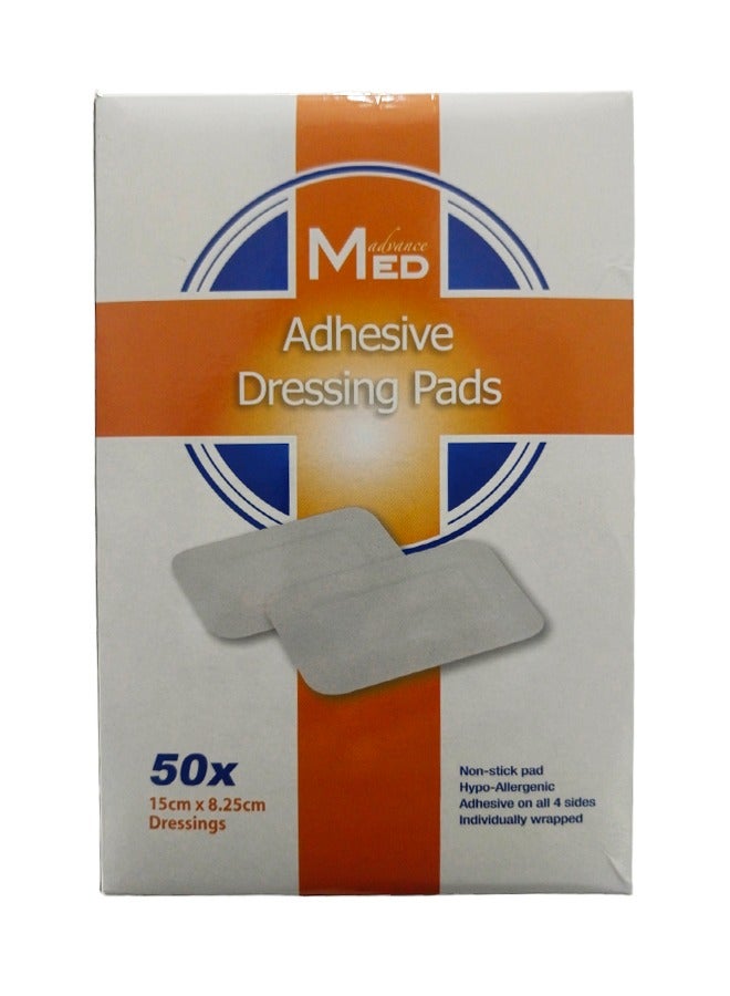 Adhesive Dressing Pads 50 Pack 15cm x 8.25cm