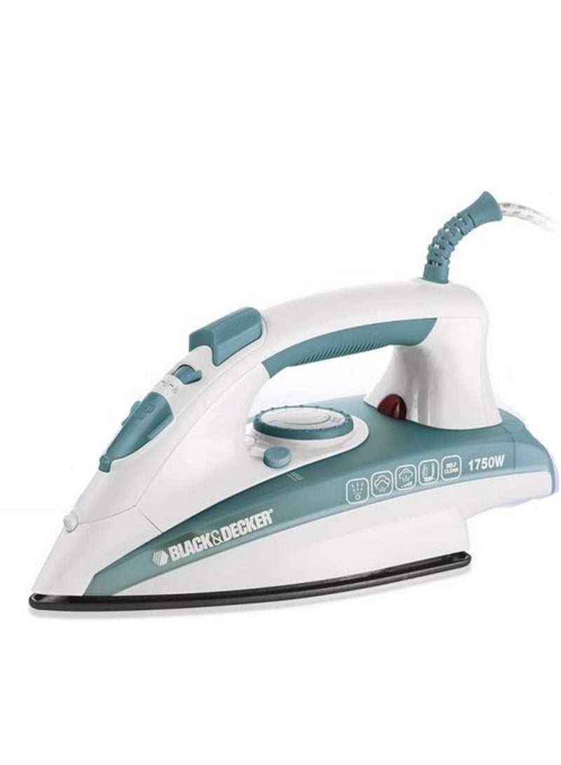 Black & Decker 1750W Steam Iron Ceramic Coated Soleplate with Anti Calc Drip Self Clean and Auto Shutoff, Removes Stubborn Creases Quickly Easily X1600-B5 2 Years Warranty