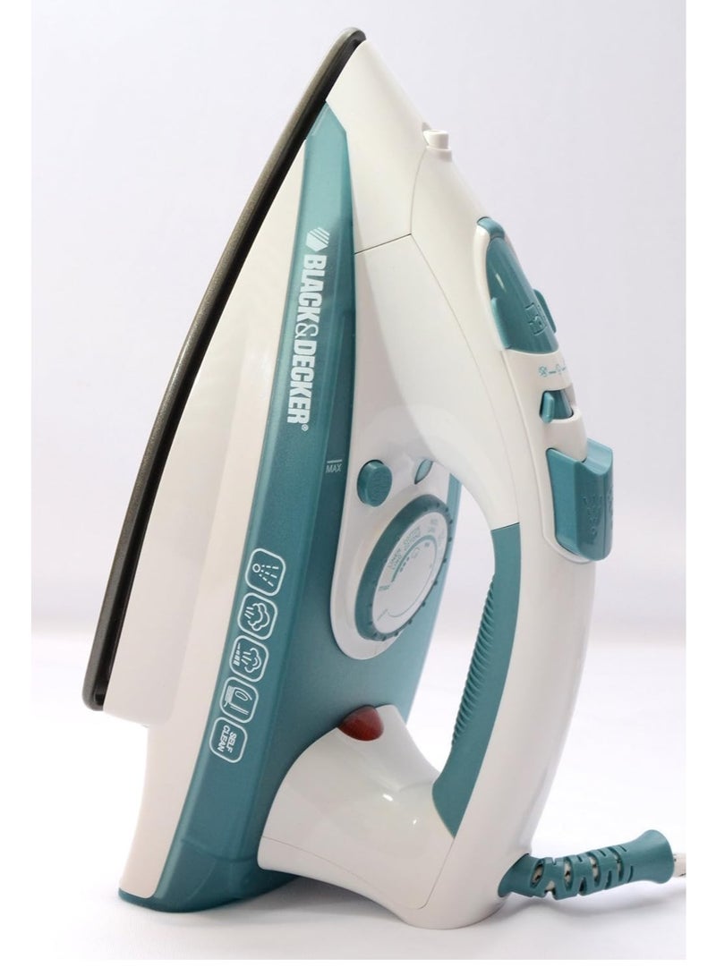 Black & Decker 1750W Steam Iron Ceramic Coated Soleplate with Anti Calc Drip Self Clean and Auto Shutoff, Removes Stubborn Creases Quickly Easily X1600-B5 2 Years Warranty