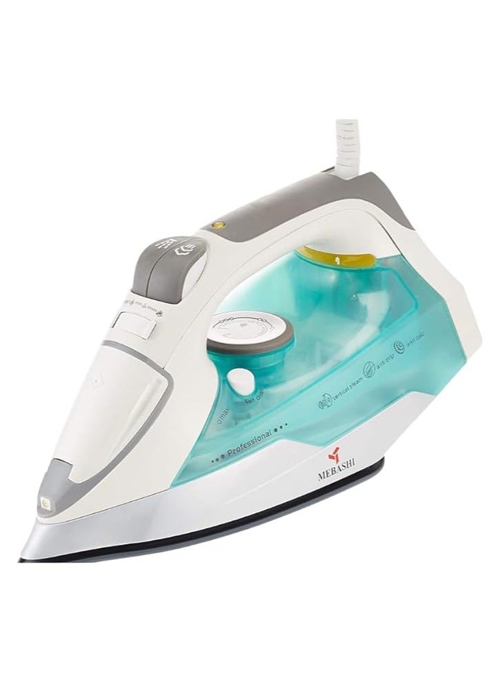 MEBASHI Advanced Ceramic Steam Iron - 250ml, Blue (ME-SIR5002)(2000W)