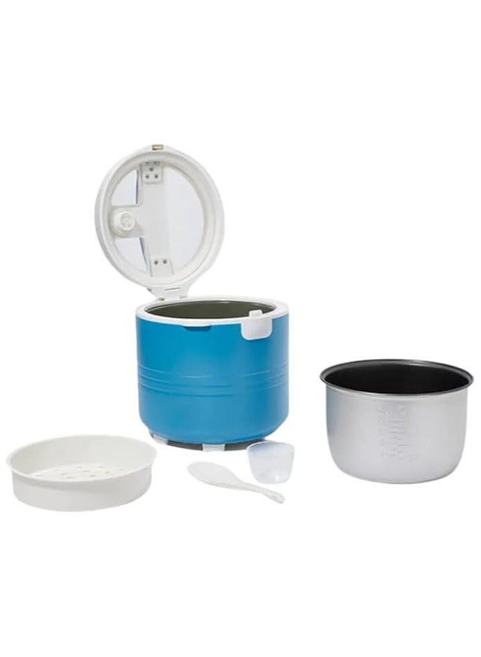 MEBASHI 2.2L Electric Rice Cooker, Blue, Deluxe, Glass Lid, 900W, Aluminum Alloy Pot (ME-RC777)