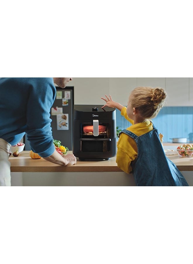 Smart Air Fryer With Digital Touch Control, 11L Capacity With 2 Cooking Zone, See Through Window, Wi-Fi Connection, Healthy Cooking, Timer Up To 90 Mins Temperature Control 230°C 11 L 1700 W MAD-110D2APK Black