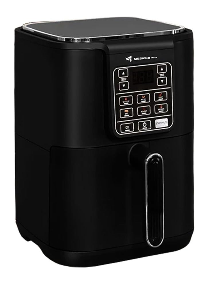 Mebashi 6L Air Fryer, Digital Touch Screen Cooking Machine, 360 Heat Circulation,(1500W) Touch Control Panel, 7 Function Menus (ME-AF653)