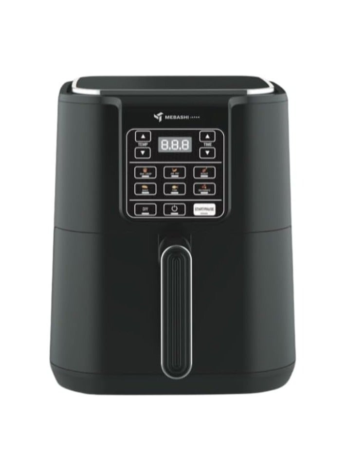 Mebashi 6L Air Fryer, Digital Touch Screen Cooking Machine, 360 Heat Circulation,(1500W) Touch Control Panel, 7 Function Menus (ME-AF653)