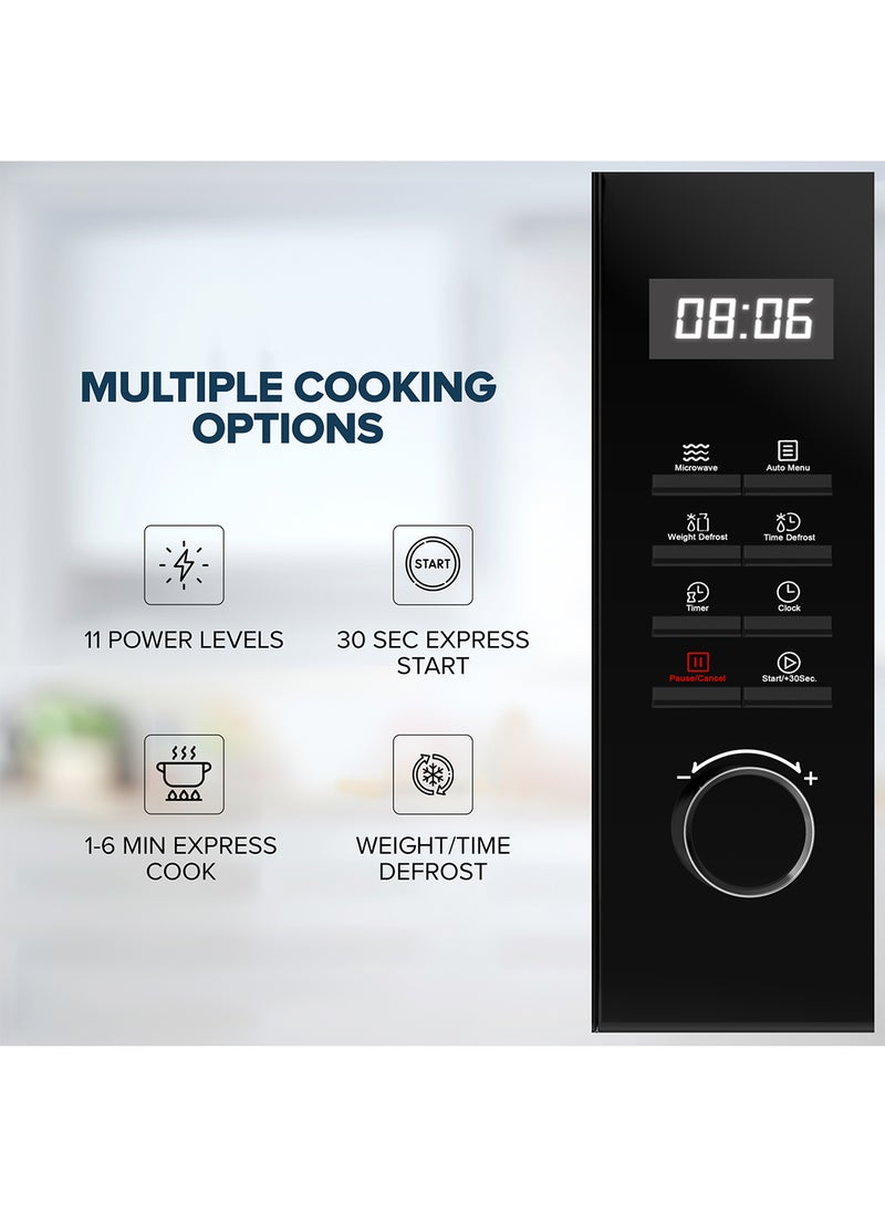 25L Microwave Oven, Digital Touch Control, 8 Power Levels & 5 Auto Menus, Touch Control Panel, 96 min Timer, Convenient Pull Hand Door 25 L 800 W NMO2610DB Black