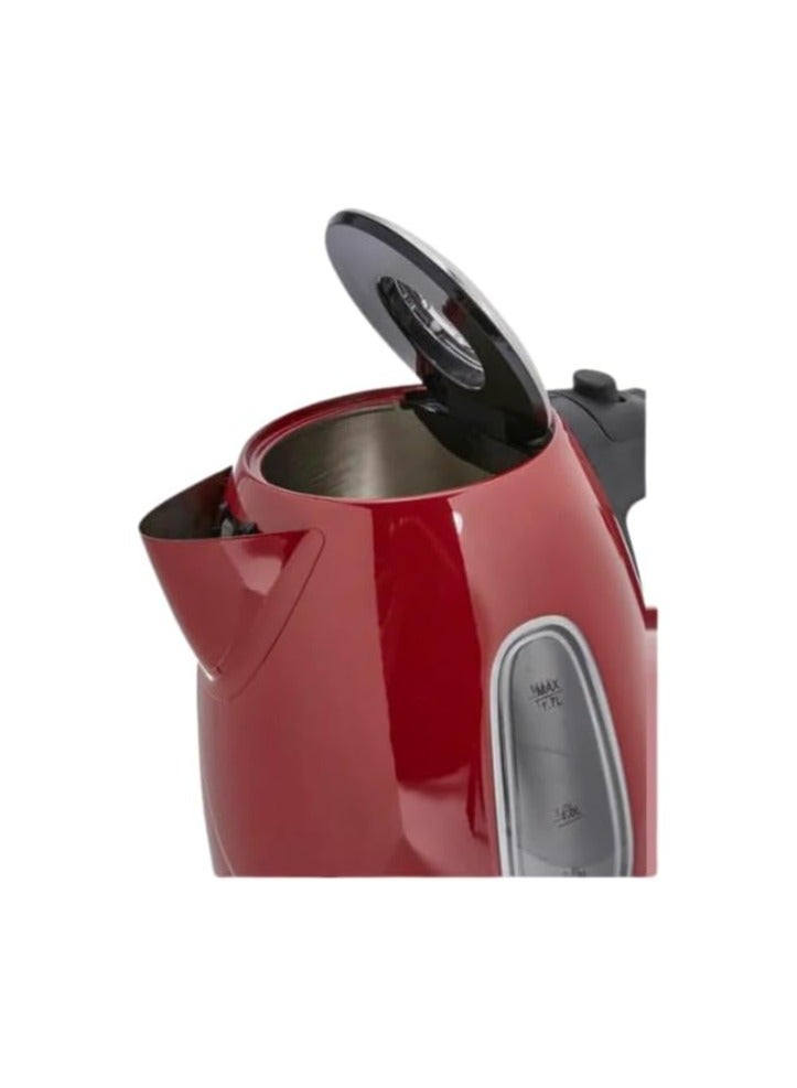 MEBASHI Cordless Steel Kettle | 1.7L Red Electric Kettle with Boil-Dry Protection & LED Indicator Light (ME-KT1102SSRD) (1850-2200W)