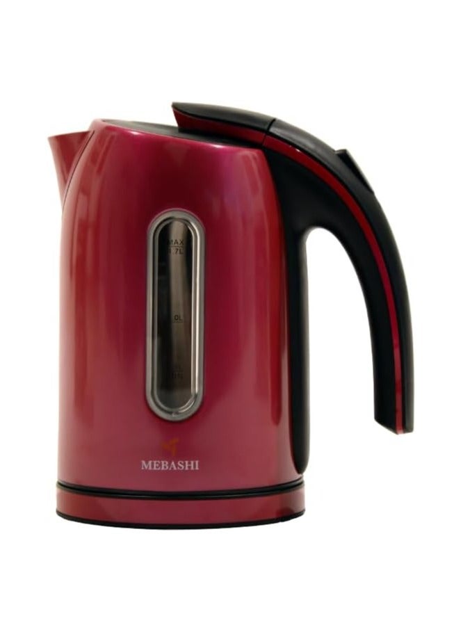 MEBASHI 1.7L Pink Cordless Steel Kettle with Removable Filter and LED Light(ME-KT1103SSPK) (1850-2200W)