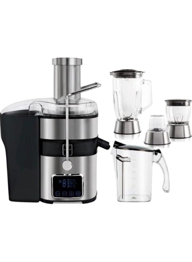 MEBASHI 4-in-1 Juicer Blender, 1.5 L, 800W, 5 Speeds, Digital Touch Control, Black Steel (ME-JB2009)(800W)