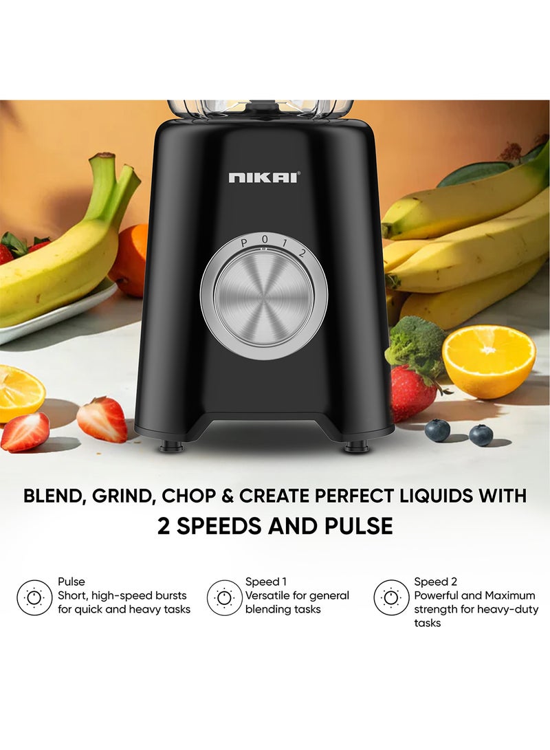 3-in-1 Blender with 3 Jars, 1.5 Ltr Liquid Jar, 1 Coffee Grinder  1 Meat Mincer 2 Speeds, Stainless Blades, Unbreakable Jar, Perfect for Dry & Wet Fine Grinding, Mixing & Juicing 1.5 L 600 W NB2900NA1 Black