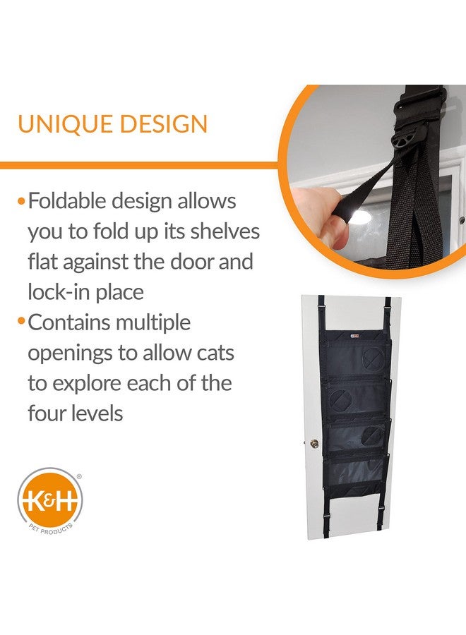 Hangin’ Cat Tree  Door Mounted Climber Cat Wall Perch Furniture Cat Hammock For Indoor, Hanging / Elevated Bed  4 Story Gray 12 X 22 X 65 Inches