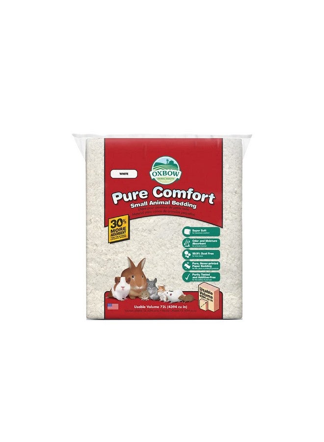 Pure Comfort Small Animal Bedding  Odor & Moisture Absorbent, DustFree Bedding For Small Animals, White, 72 Liter Bag