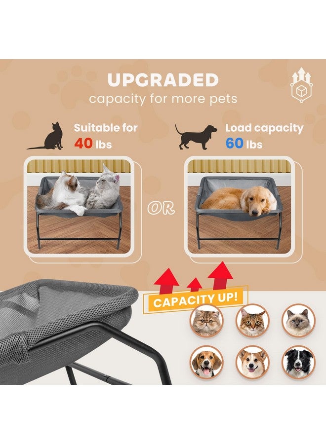 Cat Bed [Large Cats] Cat Hammock Dog Bed Pet Square Hammock Bed FreeStanding Cat Sleeping Bed Cat Supplies Whole Wash Detachable Easy Assembly Outdoor Indoor