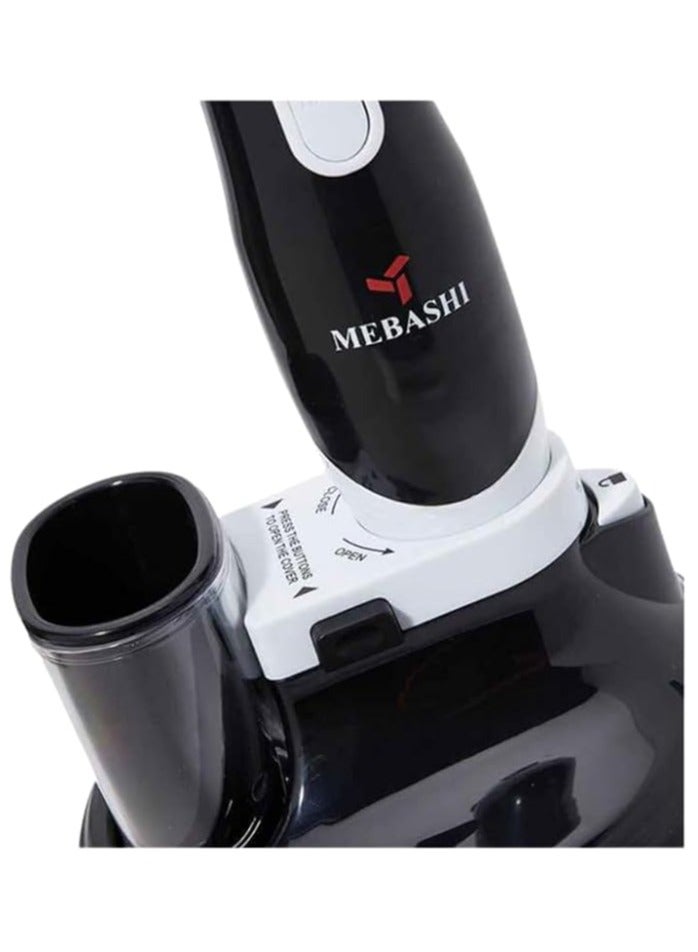 MEBASHI ME-HBL1001B 14 in 1 Hand Blender, Variable Speed, Long Life DC Motor, Turbo Button, Unique C Blade, Ergonomic Design, Black-White (450W)