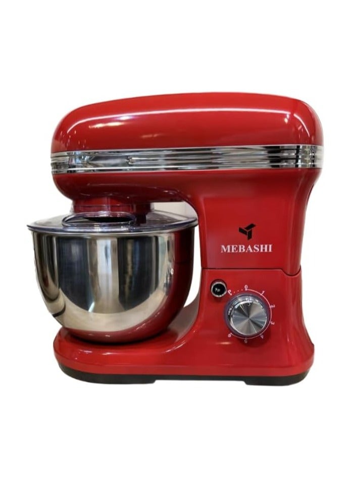 Roll over image to zoom in MEBASHI 5L Stand Bowl Mixer, 1200W, 8 Speed Levels, Stainless Steel Bowl- ME-SBM1111 (Red)
