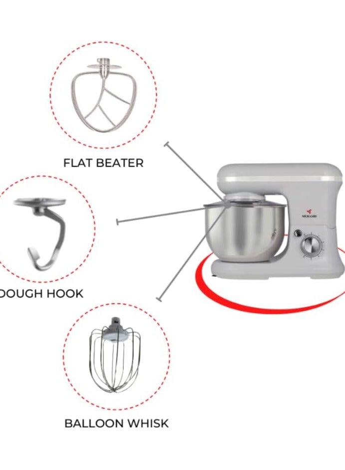 MEBASHI Stand Bowl Mixer, 5L Capacity, Stainless Steel Bowl,(1200W) 6 Speed Settings, (ME-SBM1112)