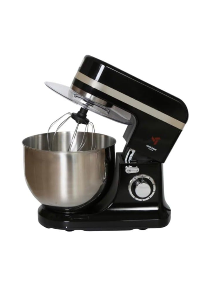 MEBASHI 12 Litre Stainless Steel Bowl Mixer, 6 Speed Control with Pulse, Accessories (ME-SBM1114) (Black)