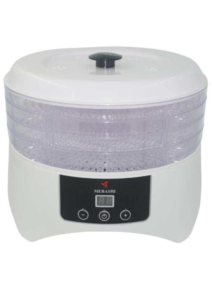 MEBASHI Food Dehydrator, 4 Trays, White, 12 Hour Timer, LED Display(400W) (ME-FOD8001)